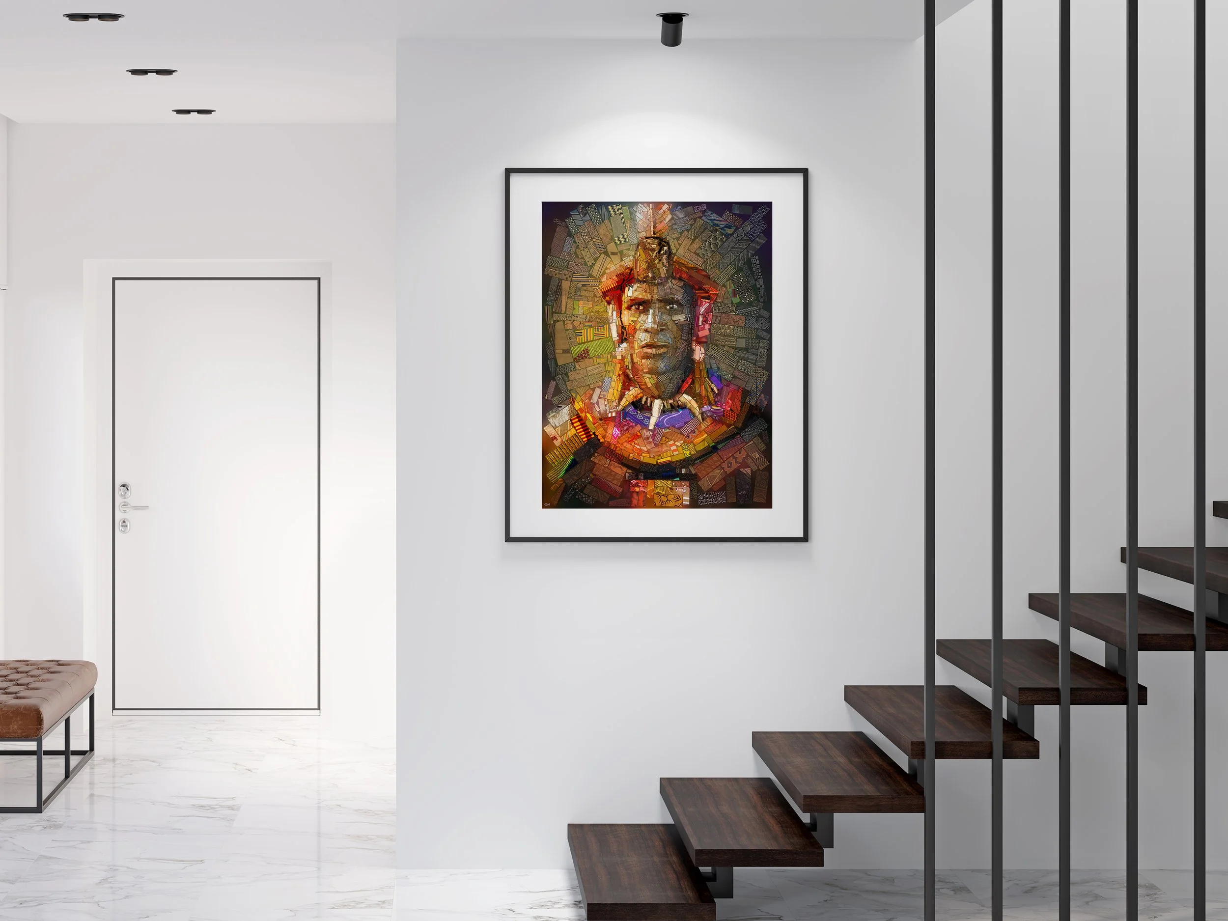 Mosaic Portrait of the Legendary Warrior King | Bold African